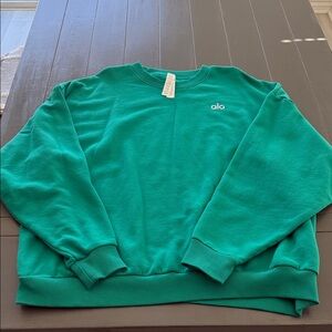 ALO Yoga Women’s XL Spruce Green Crewneck Sweater NWOT